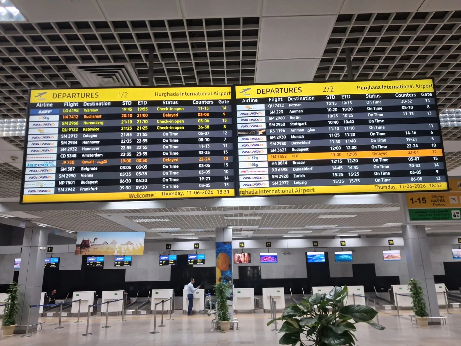 Ankunftsbereich am Flughafen Hurghada